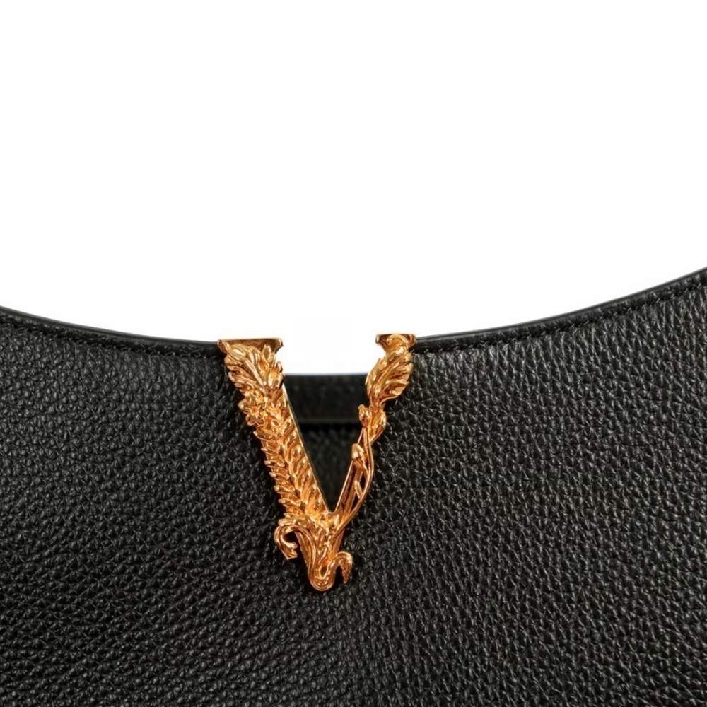 Versace Virtus Black Leather
Hobo Shoulder Crossbody Handbag - NWOT - Picture 6 of 16